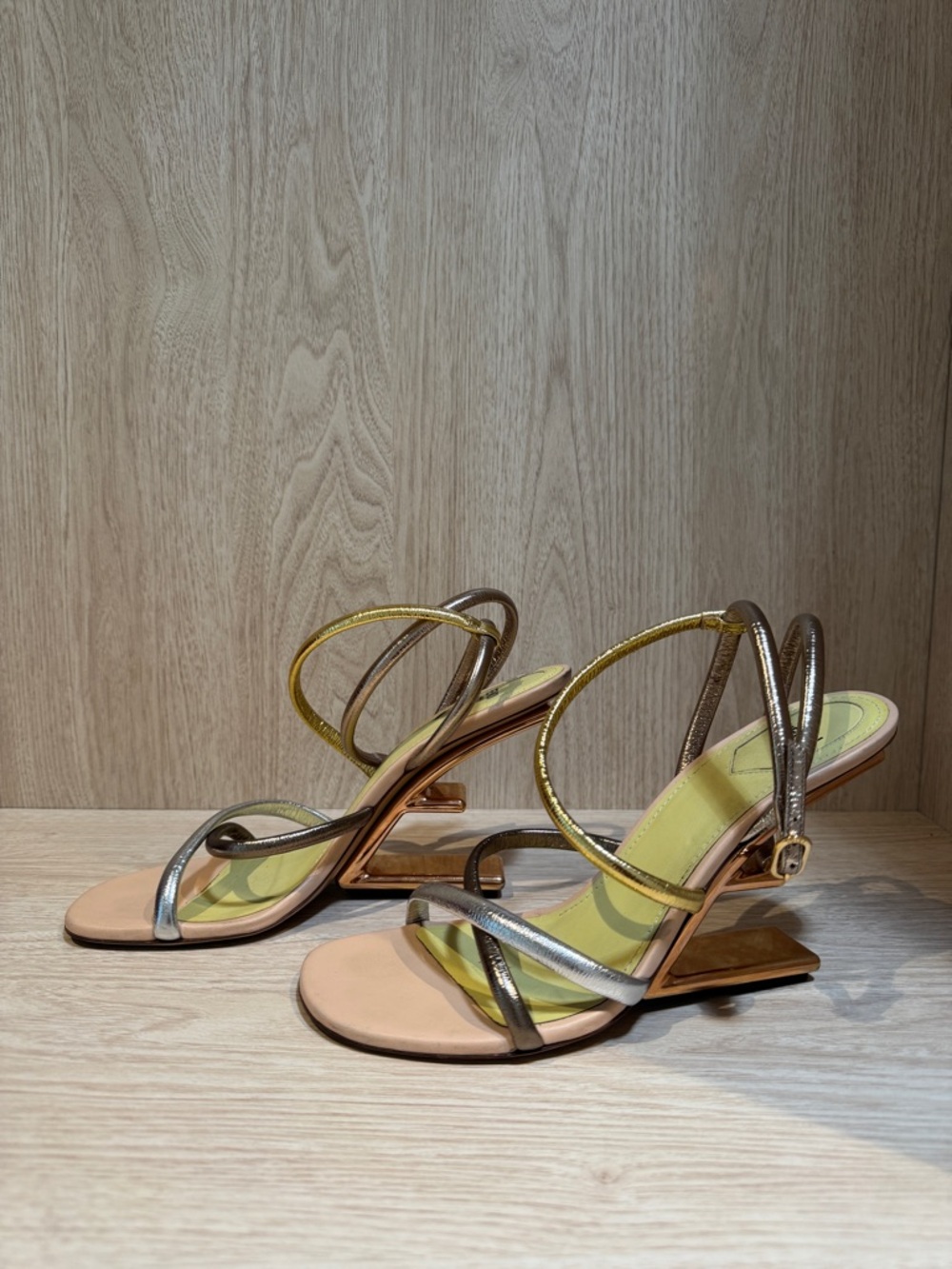 Fendi F logo strappy heels